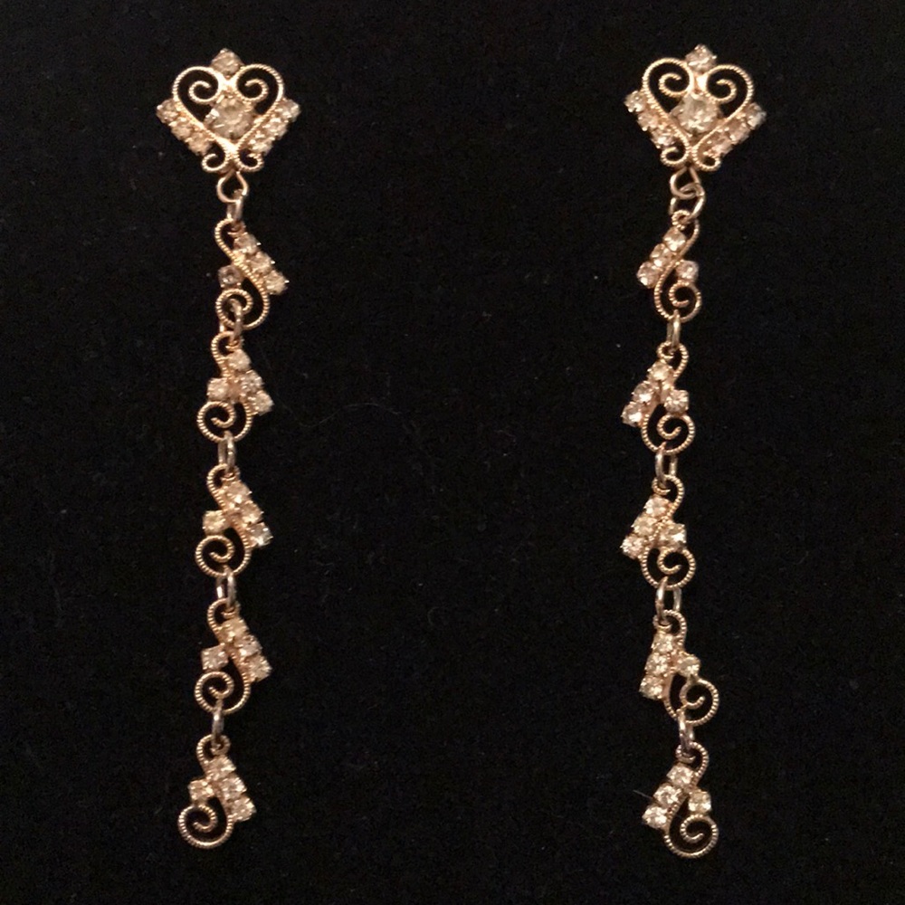 Long Rhinestone Earrings
